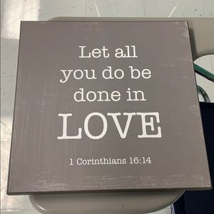 LOVE Wall Art Gray White 1 Corinthians Bible Vers